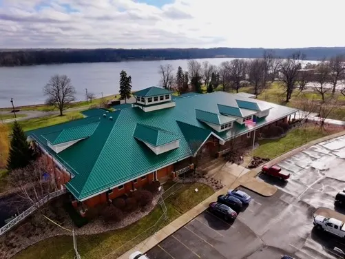 Tarping and dry-in on a Berne commercial roof